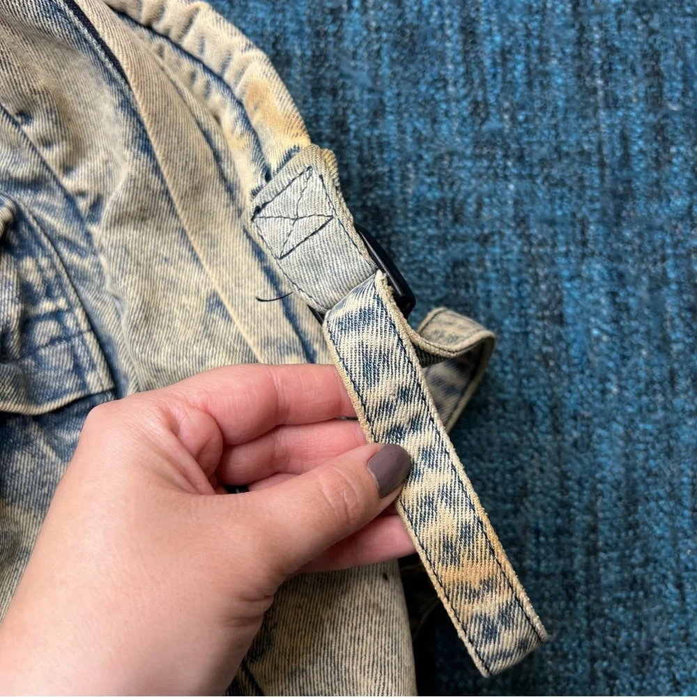 UO Deena & Ozzy Acid Washed Denim Distressed Backpack Retro 90s Style Vintage
